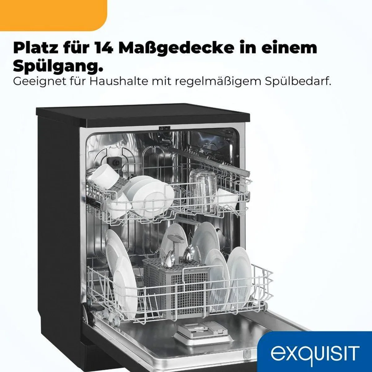 exquisit GSP9114-451D, 14 Maßgedecke, flüsterleise 49 dB, 11,9 l Wasserverbrauch 3