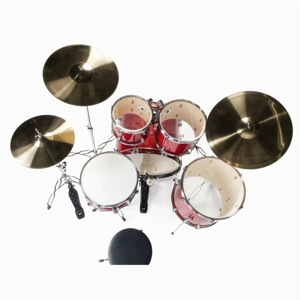 FAME FG22B-RD First Gig Rock Set, 22 Zoll Bassdrum, Pappel-Kessel, inklusive Becken 3