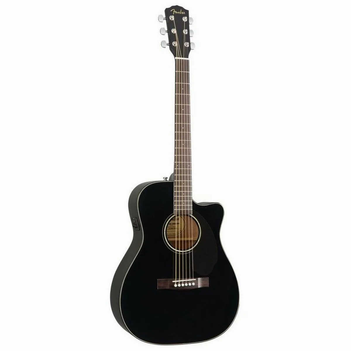 Fender CC-60SCE Black, kompakter Concert-Body, massive Fichtendecke, Fishman Tonabnehmer 3