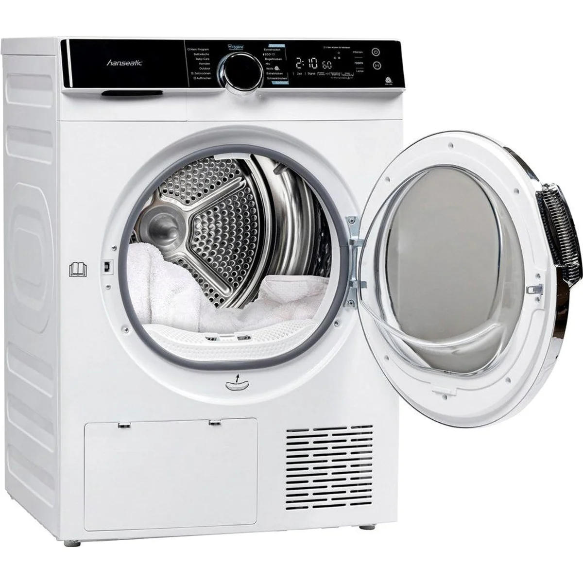 Hanseatic Wärmepumpentrockner HWTK8A3GT, energieeffizient, 8 kg Fassungsvermögen, Knitterschutz 3