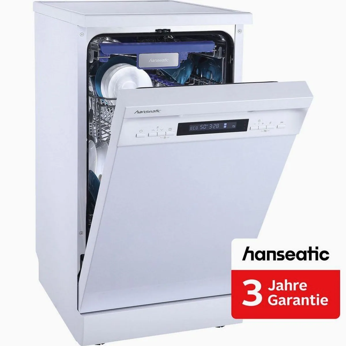 Hanseatic Standgeschirrspüler HG4585C107636RW, 10 Maßgedecke, energieeffizient, kompakt