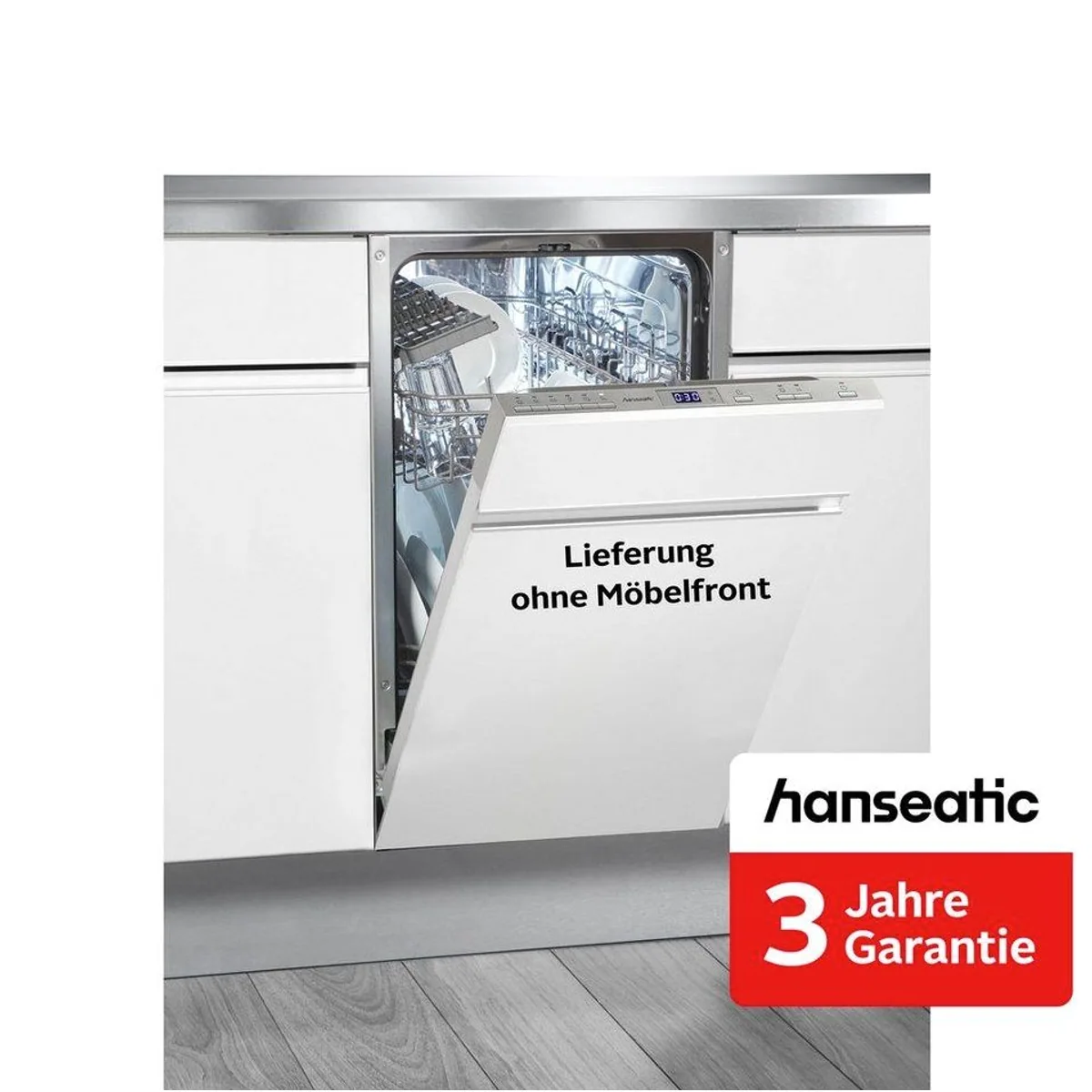 Hanseatic HGVI4582E107714IS Geschirrspüler, 10 Maßgedecke, schmal & leistungsstark
