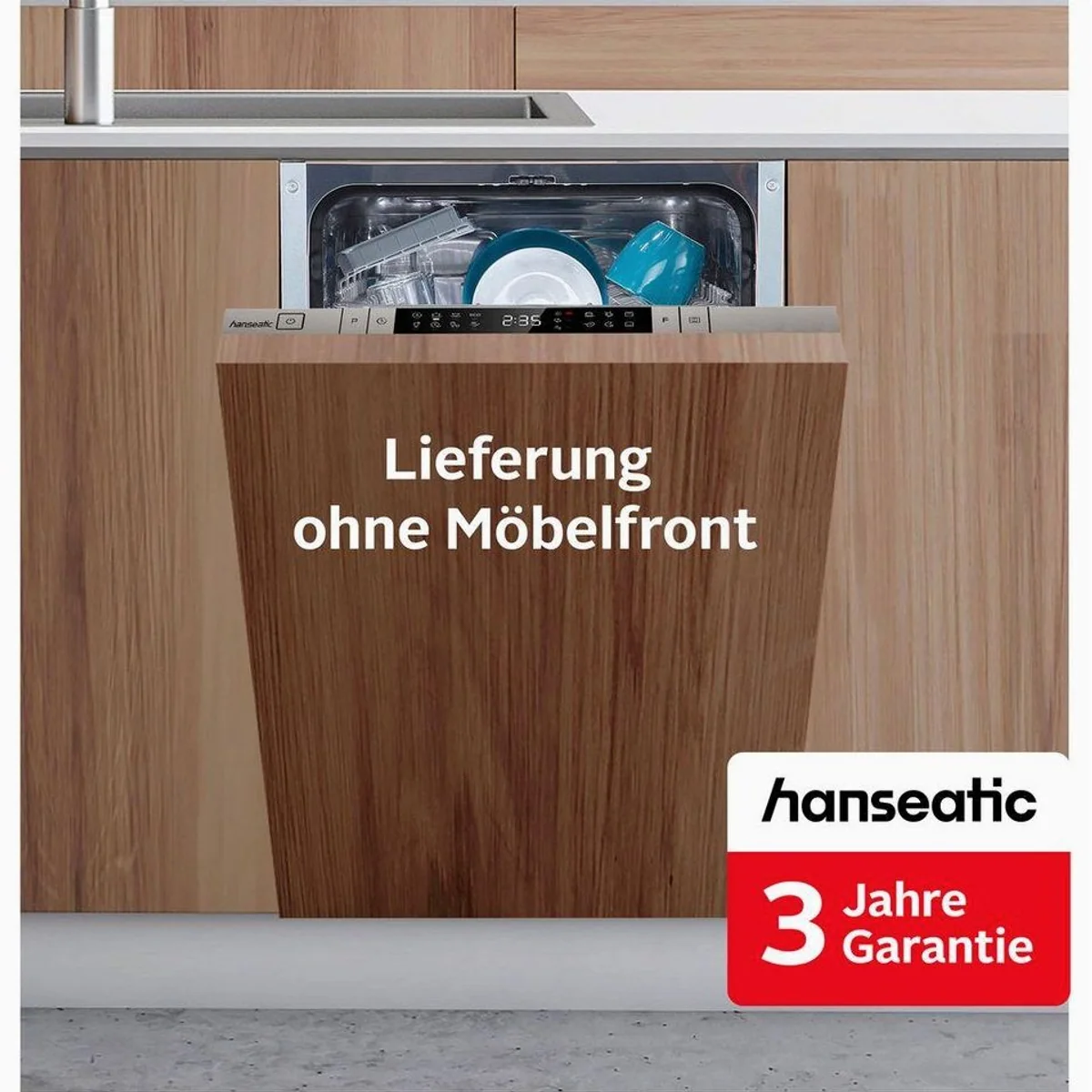 Hanseatic vollintegrierbarer Geschirrspüler HGVI4582C10J7714DS, 10 Maßgedecke, Energieeffizienzklasse C