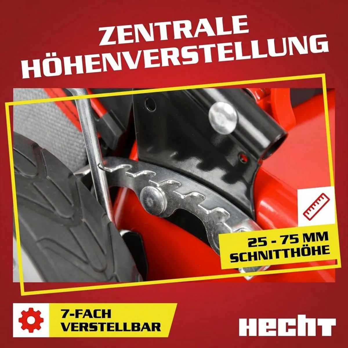 Hecht Elektro Rasenmäher 1802 S, 5-in-1 Funktion, 46 cm Schnittbreite, Radantrieb 4