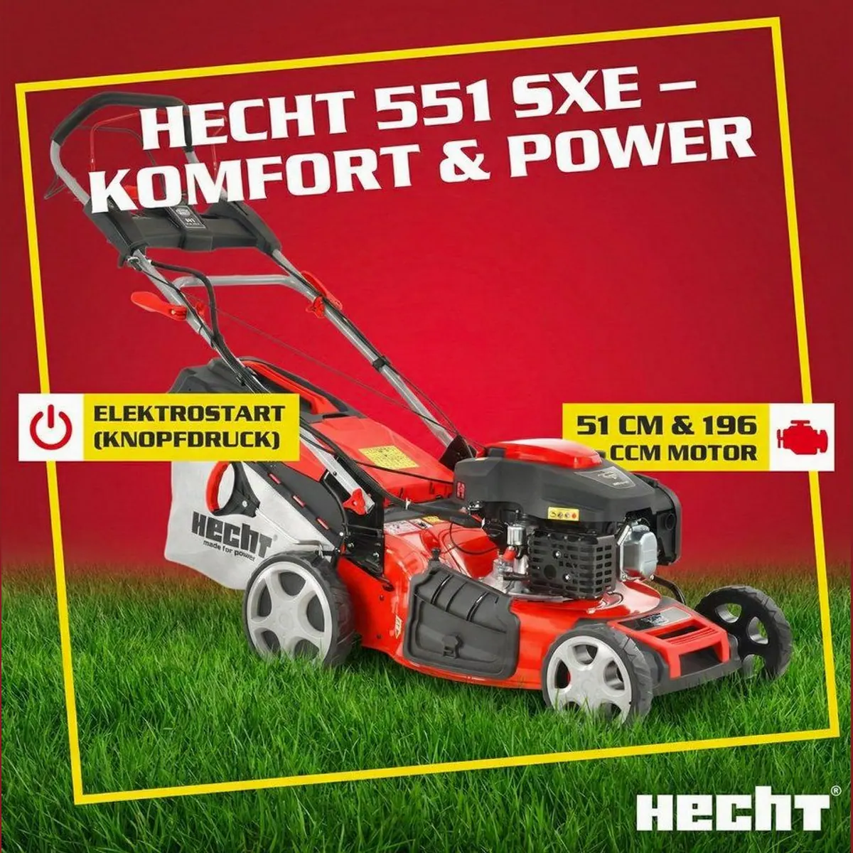 Hecht Benzinrasenmäher 551 SXE, 5-in-1 Funktion, Elektrostart, 51 cm Schnittbreite 5