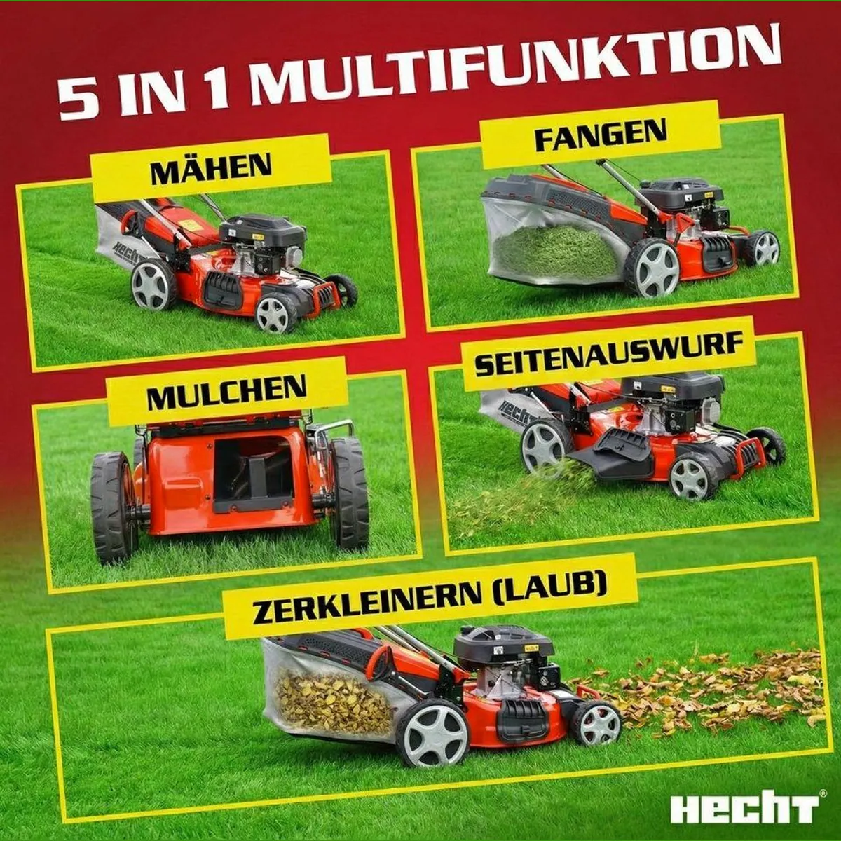 Hecht Rasenmäher 547 SXW, 5-in-1 Funktion, 46 cm Schnittbreite, 3,7 PS 2