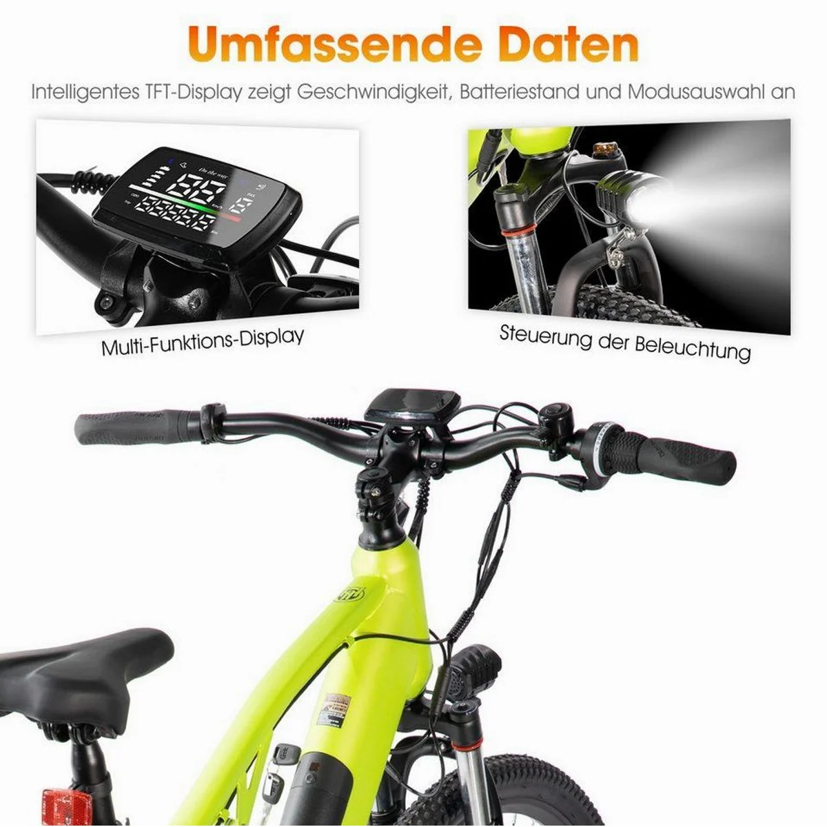 HILAND E-Bike Spokane, Vollfederung, 350W Motor, 27,5 Zoll 4