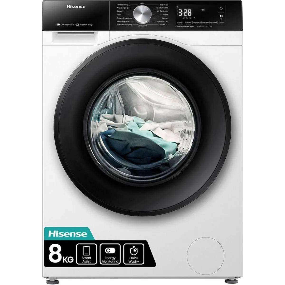 Hisense Waschmaschine 3S Serie WF3S8043BW3, 8 kg, 1400 U/min, WiFi-Funktion 3