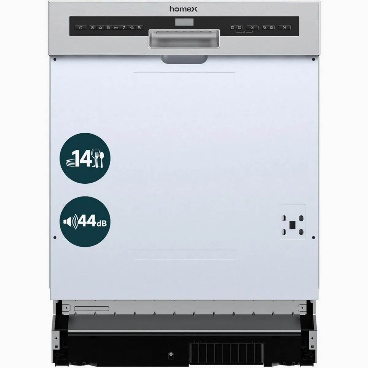 homeX DWSI601444C Geschirrspüler, 14 Maßgedecke, 44 dB, 7 Programme
