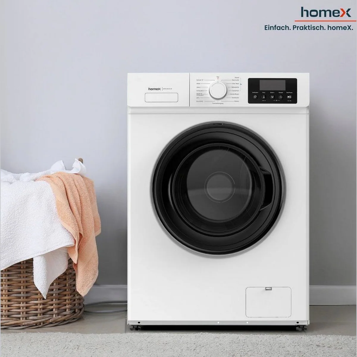homeX WF812W1A-W Waschmaschine, 8 kg, 1200 U/min, Dampffunktion, Inverter Motor, EEK A -20% 3