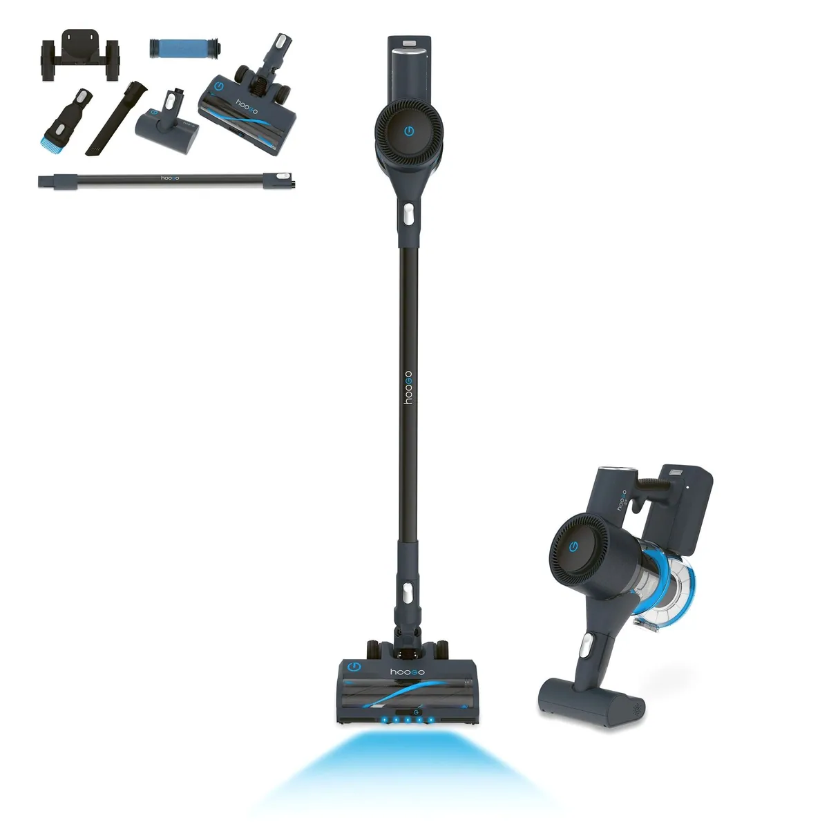 hoogo Akku-Hand- und Stielstaubsauger SC701, 450 W, beutellos, 60 min Laufzeit
