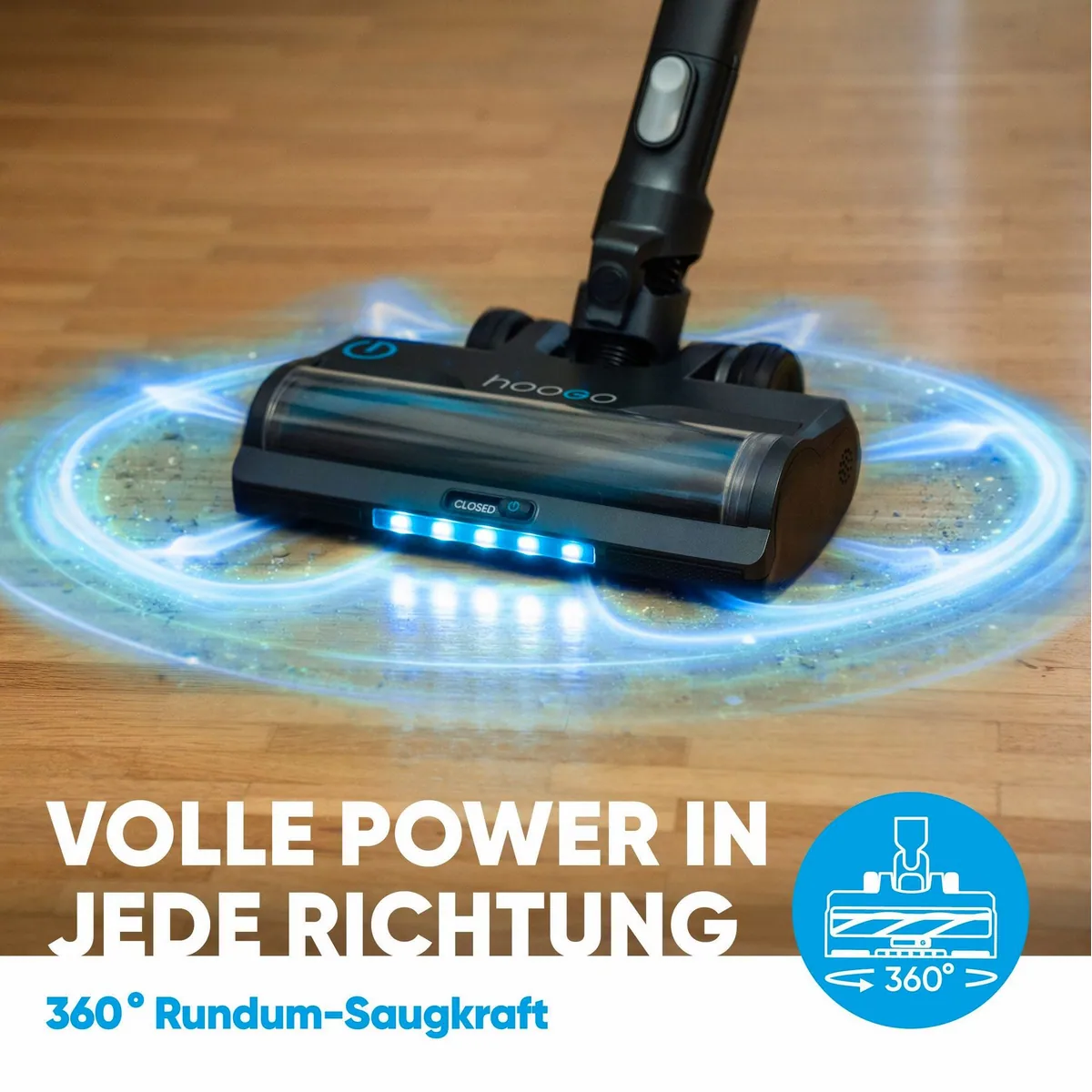 hoogo Akku-Hand- und Stielstaubsauger SC701, 450 W, beutellos, 60 min Laufzeit 4
