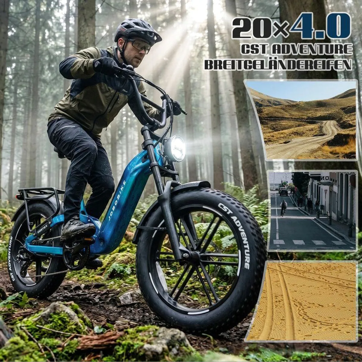 JOBOBIKE E-Bike Mountainbike, 720 Wh Akku, 150 km Reichweite, hydraulische Federgabel 5