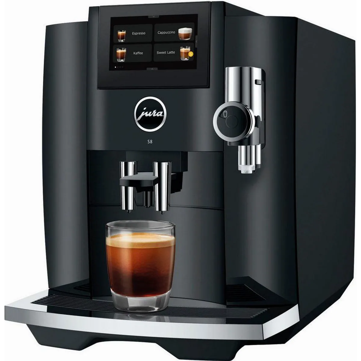 JURA S8 Kaffeevollautomat, edles Design, 27 Spezialitäten, Touch-Bedienung