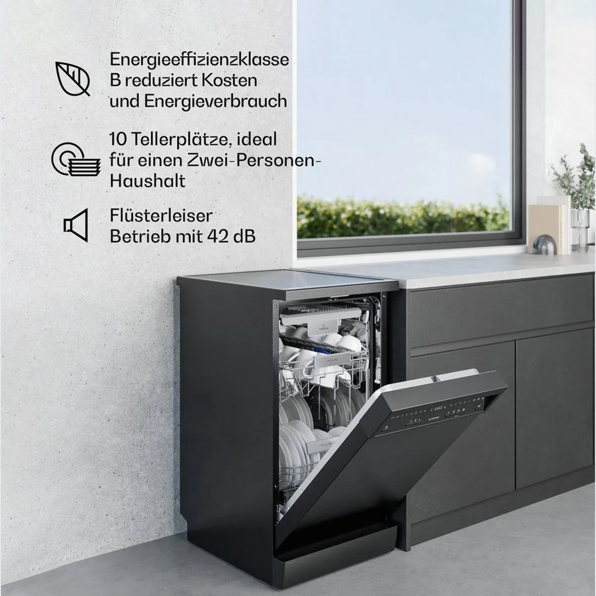 Klarstein Velaire Geschirrspüler, 9 Programme, 42 dB Geräuschpegel 4