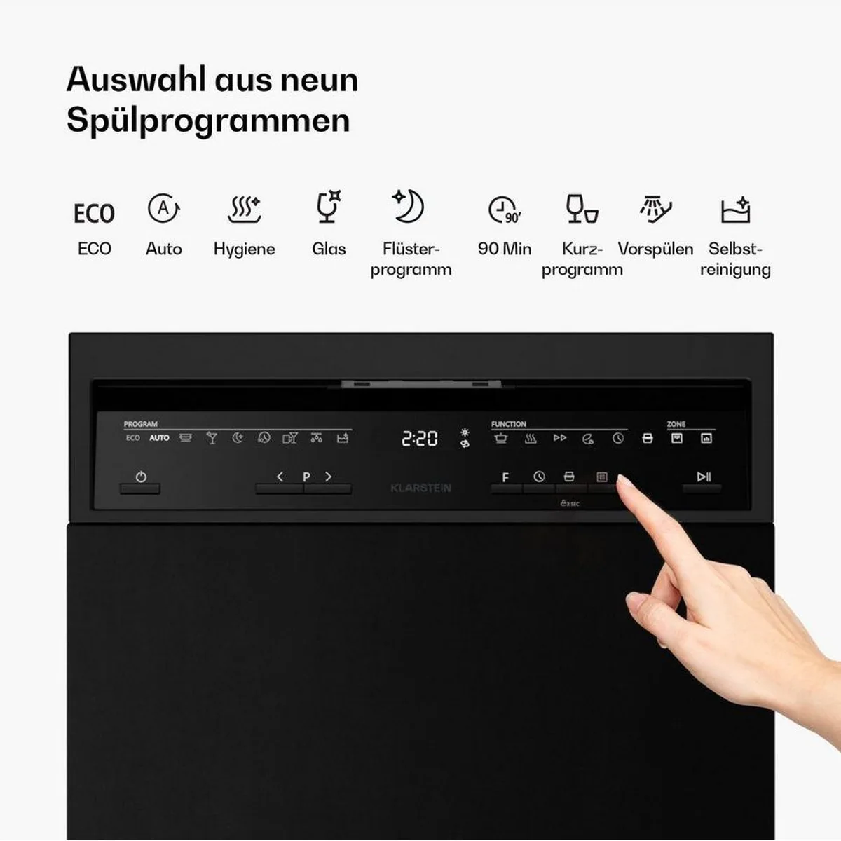 Klarstein Velaire Geschirrspüler, 9 Programme, 42 dB Geräuschpegel 5