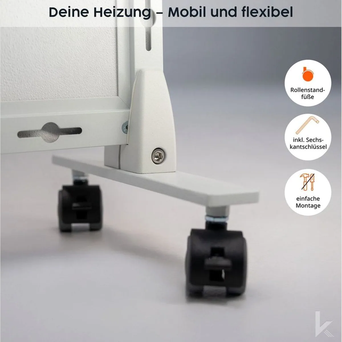 Könighaus Infrarotheizung, mobile Standheizung 600W, LED Thermostat, Made in Germany 3