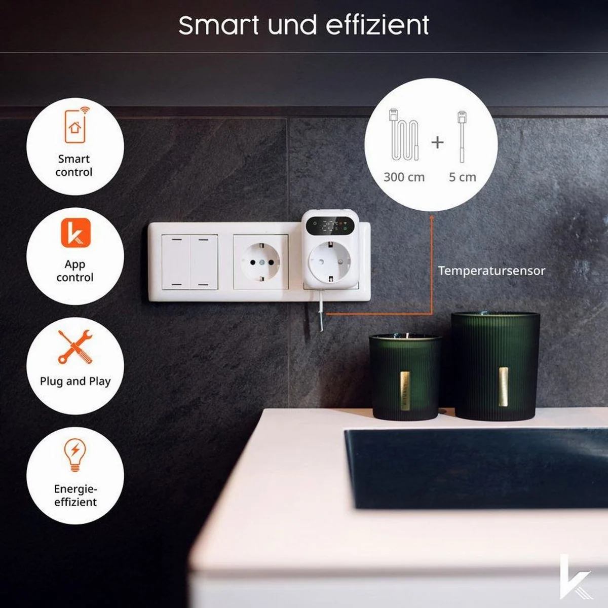 Könighaus Infrarotheizung, mobile Standheizung 600W, LED Thermostat, Made in Germany 4
