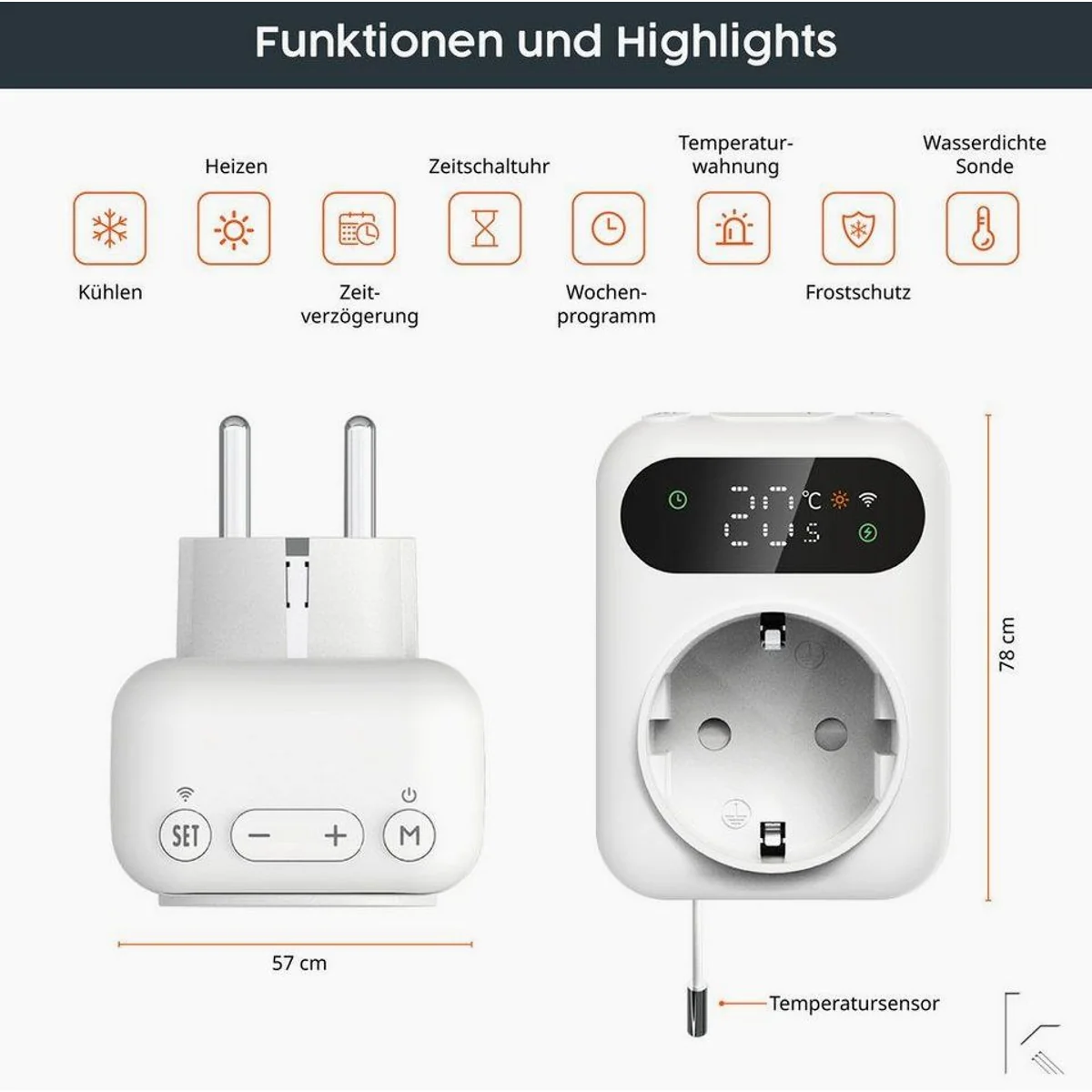 Könighaus Infrarotheizung, mobile Standheizung 600W, LED Thermostat, Made in Germany 5