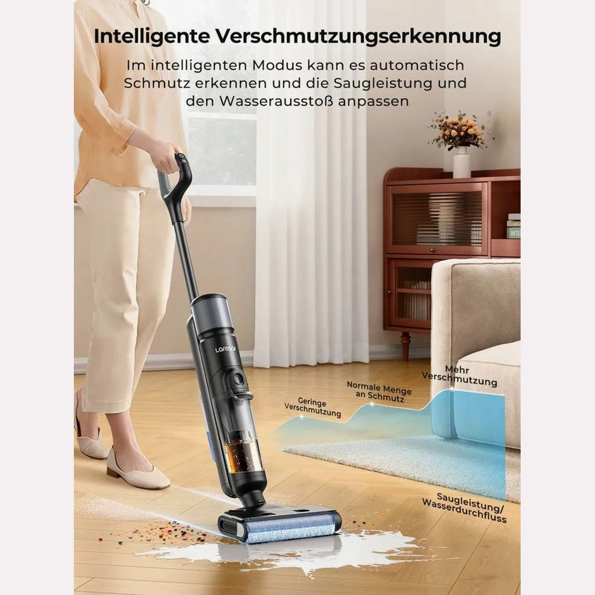 Laresar M3 Bodenstaubsauger, 13000Pa Saugleistung, 55 Min. Laufzeit, 230W 5
