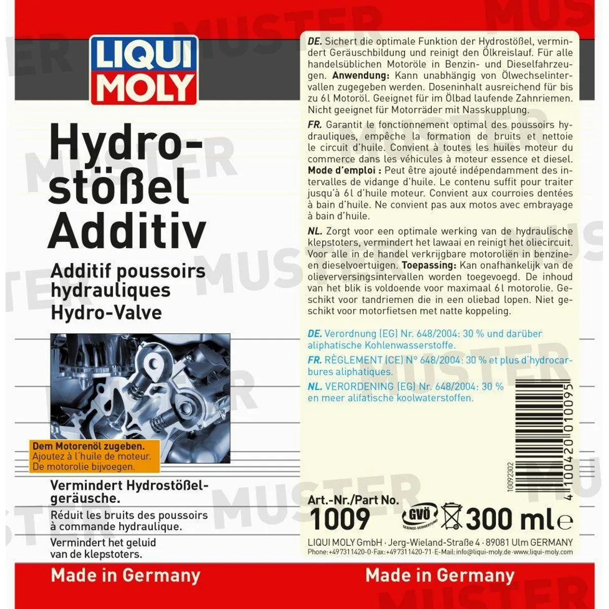 Liqui Moly Hydro-Stößel-Additiv 300 ml, reduziert Geräusche, reinigt Ventilbohrungen, verbessert Schmiereigenschaften 2