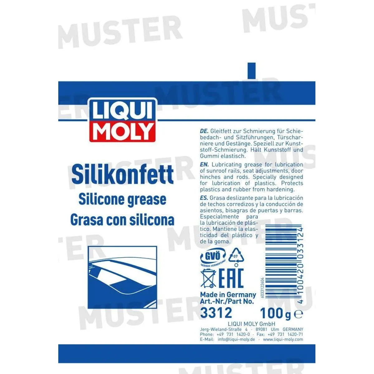 Liqui Moly Silikonfett transparent 100 g, vielseitig einsetzbar, hohe Temperaturbeständigkeit, schmutzabweisend 2
