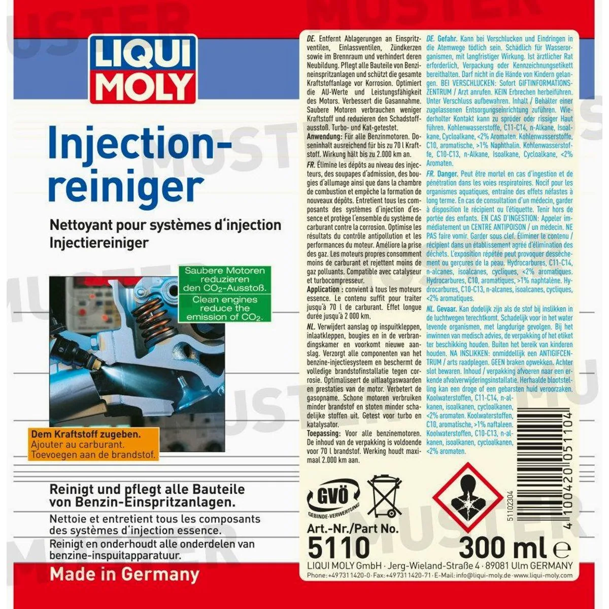Liqui Moly Injection-Reiniger 300 ml, effektive Reinigung, Korrosionsschutz, verbesserte Motorleistung 3