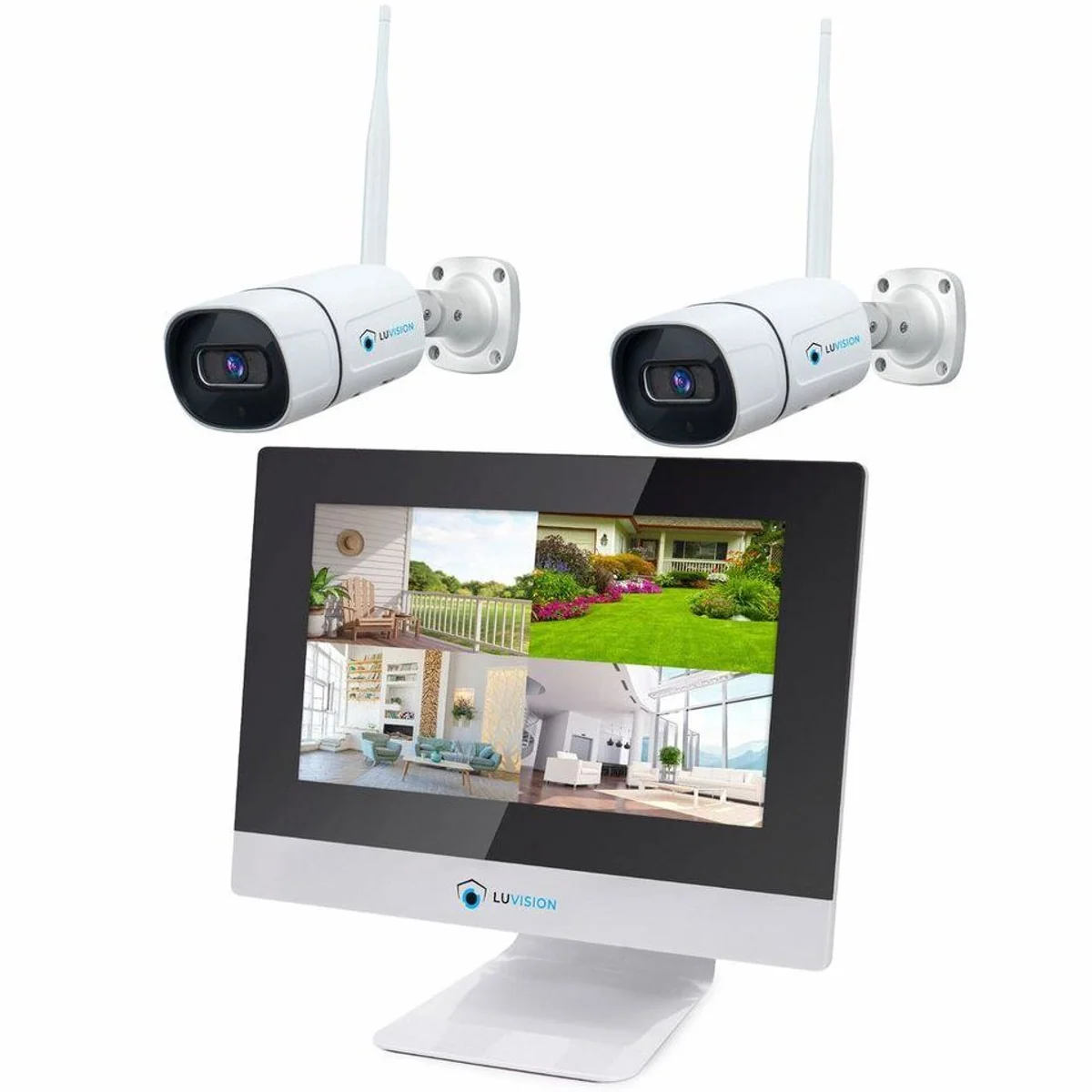 LUVISION Überwachungssystem, 10,1" Monitor, KI Personenerkennung, 2-8 Kameras