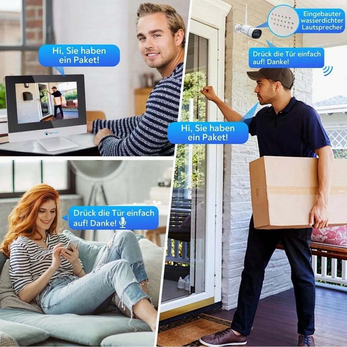 LUVISION Überwachungssystem, 10,1" Monitor, KI Personenerkennung, 2-8 Kameras 2