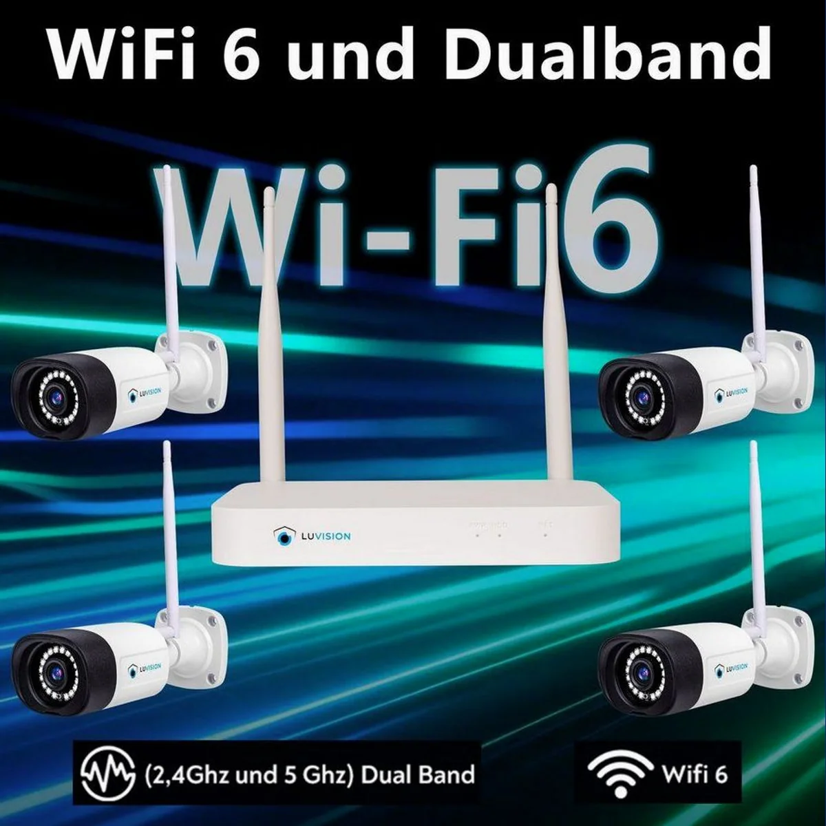 LUVISION Überwachungskamera-System, 5MP Auflösung, KI-gestützte Bewegungserkennung, 10 Kanal NVR 3