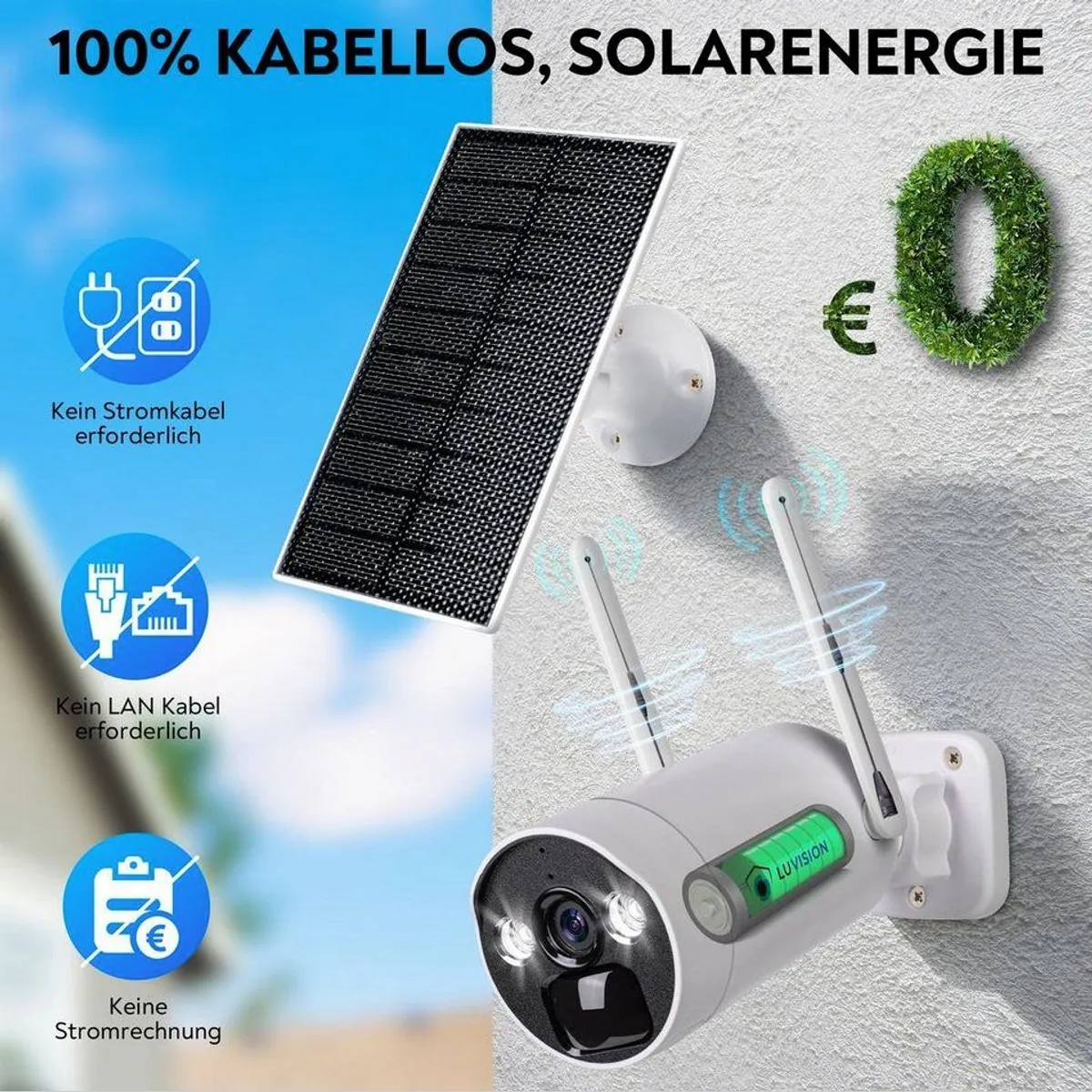 LUVISION Überwachungssystem BK23-W, 4MP Solar-Kamera, WLAN 6, 2-Wege Audio 3