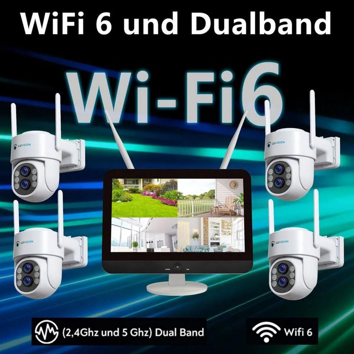 LUVISION Überwachungssystem, 12,5" Monitor, KI Bewegungsverfolgung, PTZ Kamera 2