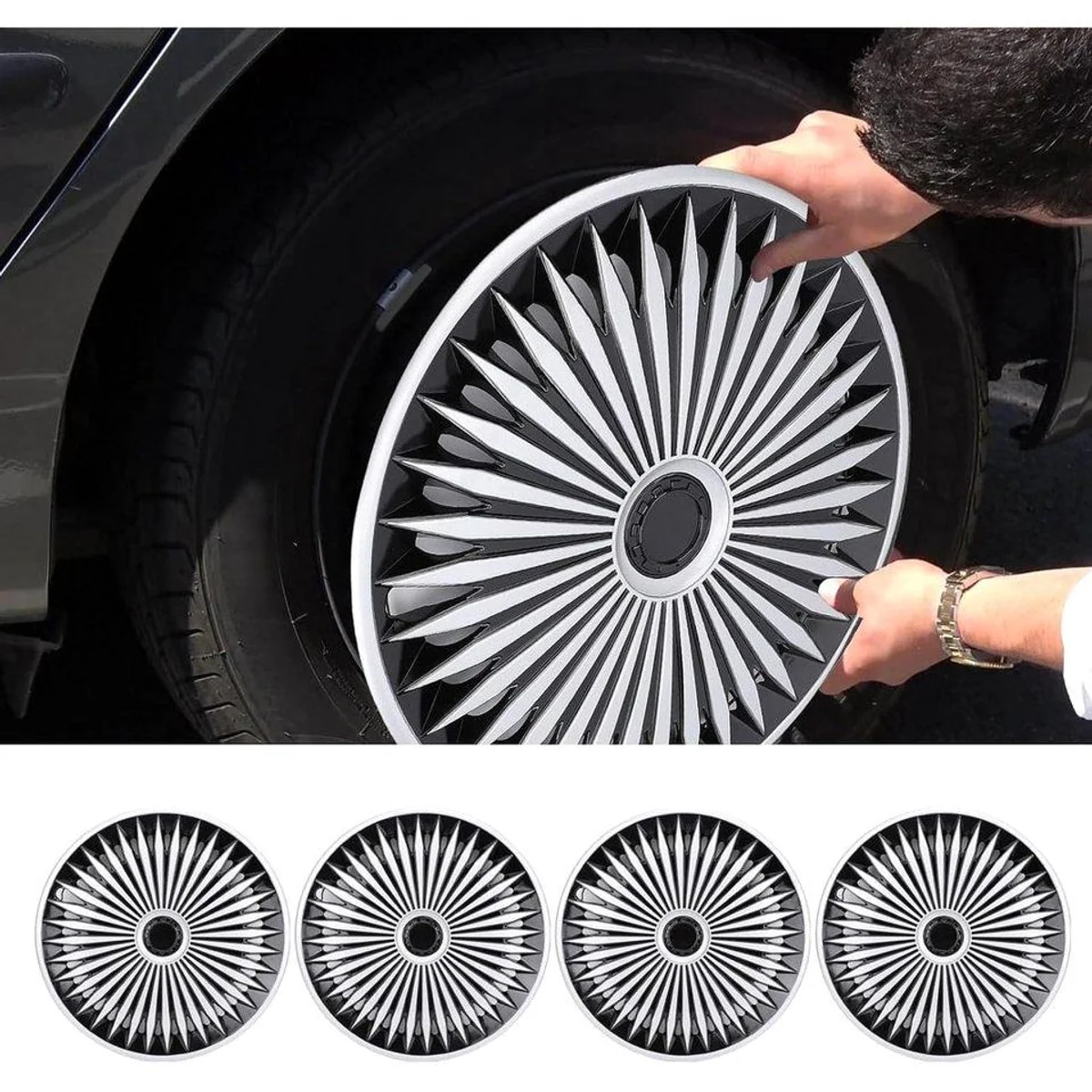 LuxusKollektion Radkappen R17, Kratzschutz, verstärktes ABS, einfache Installation 2