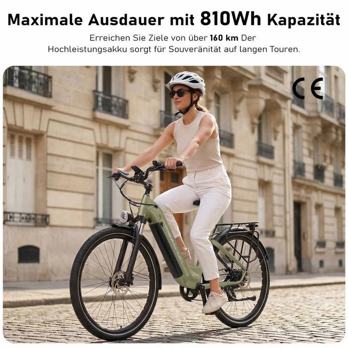 Maxtron Marathon E-Citybike 28 Zoll, 810 Wh Akku, Bafang Heckmotor, 7-Gang Shimano 4