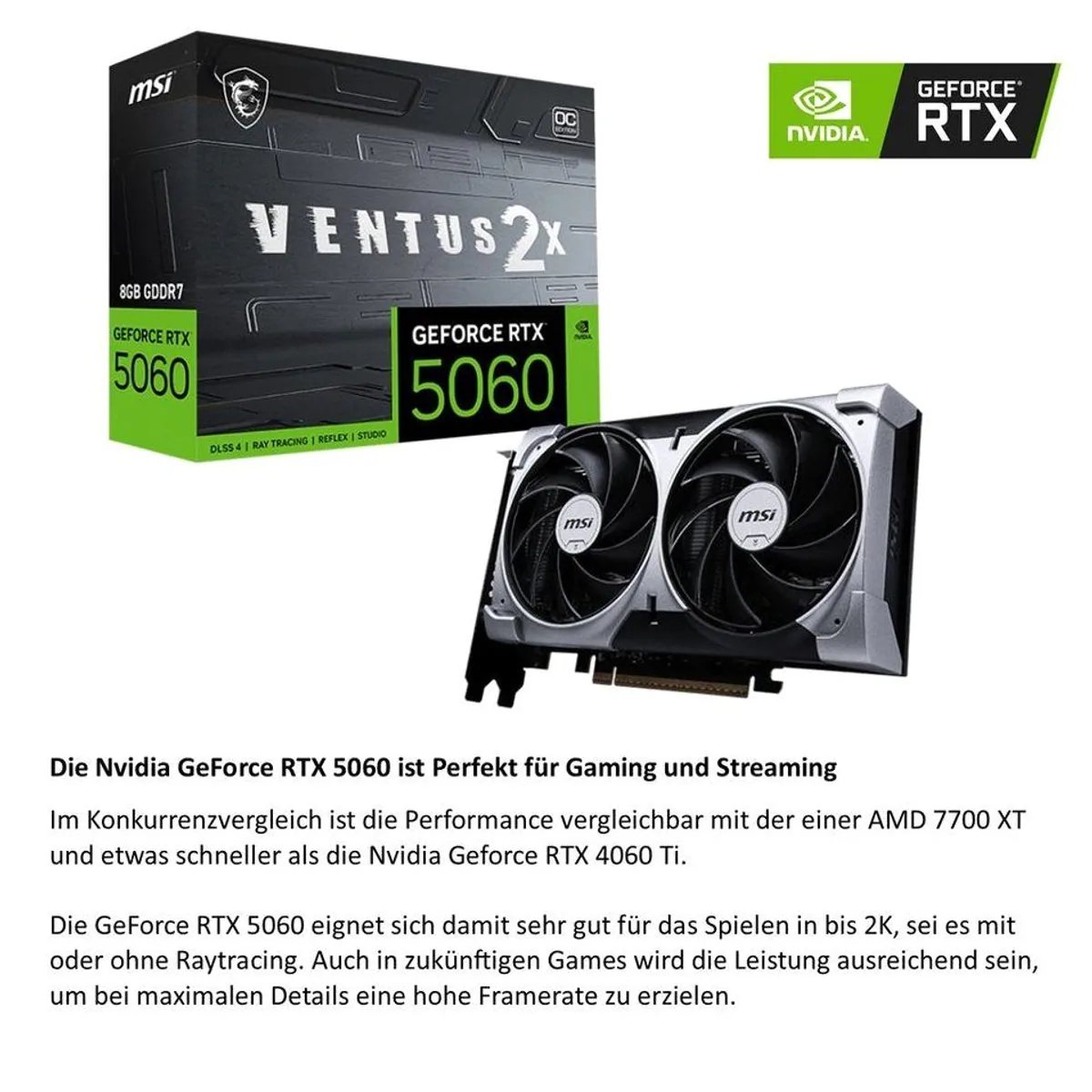 Meinpc Gaming-PC, AMD Ryzen 7 5700X, Nvidia RTX 5060 8GB, 32 GB RAM, 1000 GB SSD 3