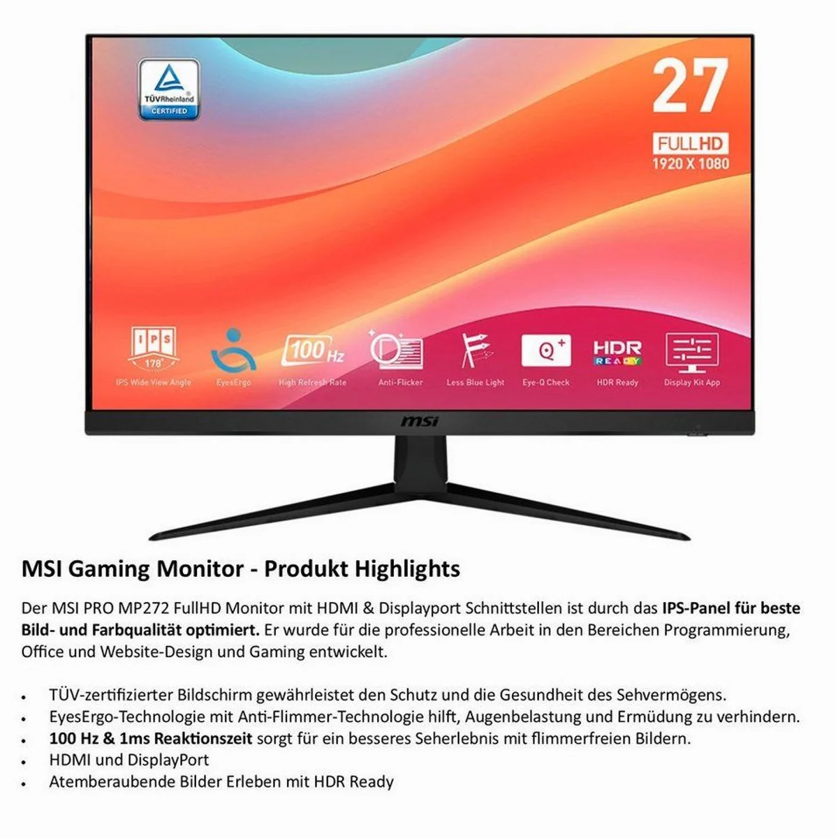 Meinpc Gaming-PC Set, AMD Ryzen 7 5700G, 32 GB RAM, 500 GB SSD, 27" Monitor 2