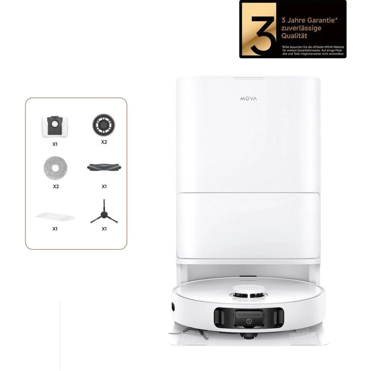 Mova E30 Ultra Saugroboter, 7000 Pa Saugleistung, automatische Absaugung 2
