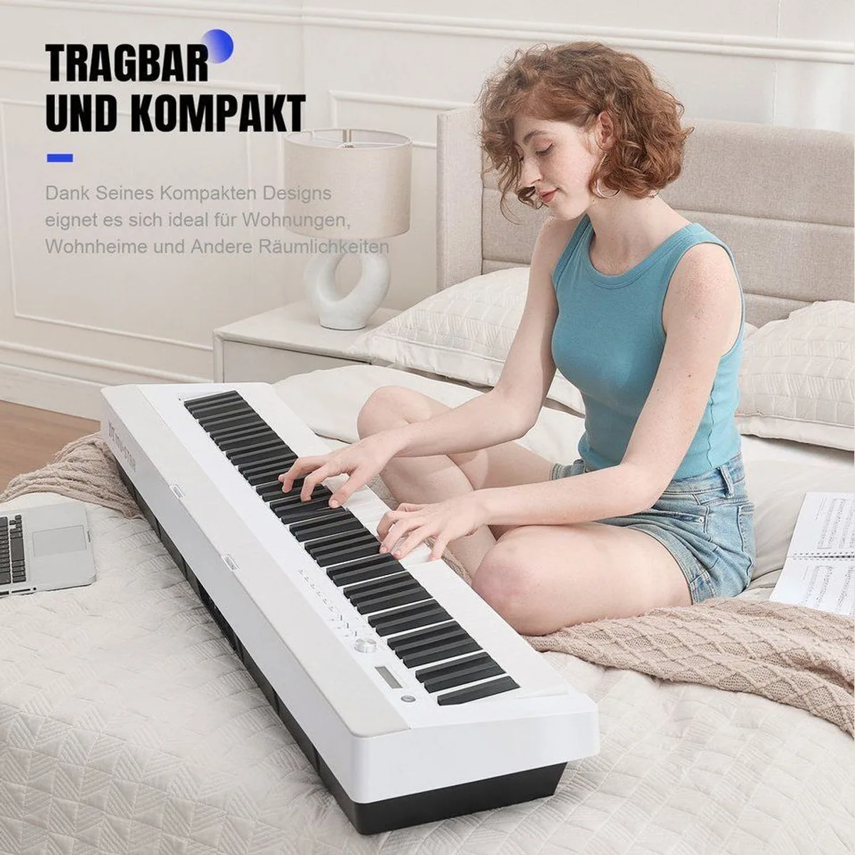 MUSTAR Digitalpiano, 88 Tasten, Hammermechanik & 3 Pedale — intuitiv, vielseitig, transportabel 4