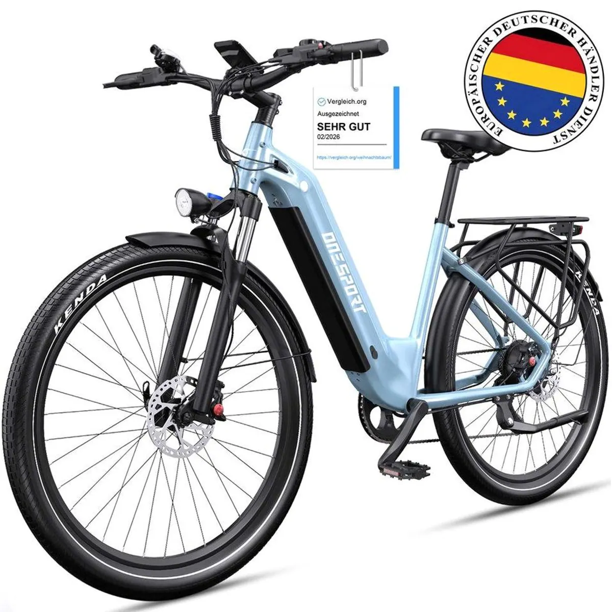Onesport OT05 E-Citybike, hohe Reichweite, starke Motorleistung, komfortable Ausstattung