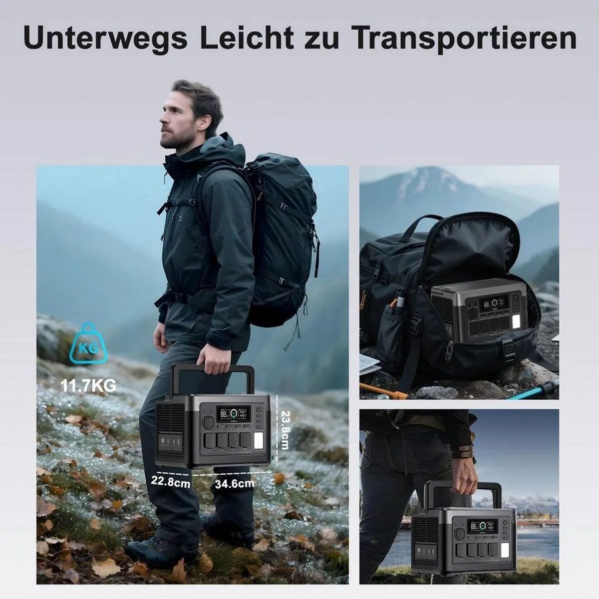 OUKITEL P1000E Plus, tragbare Powerstation mit 1024Wh, 4 AC-Ausgänge, schnelle Ladefunktion 5