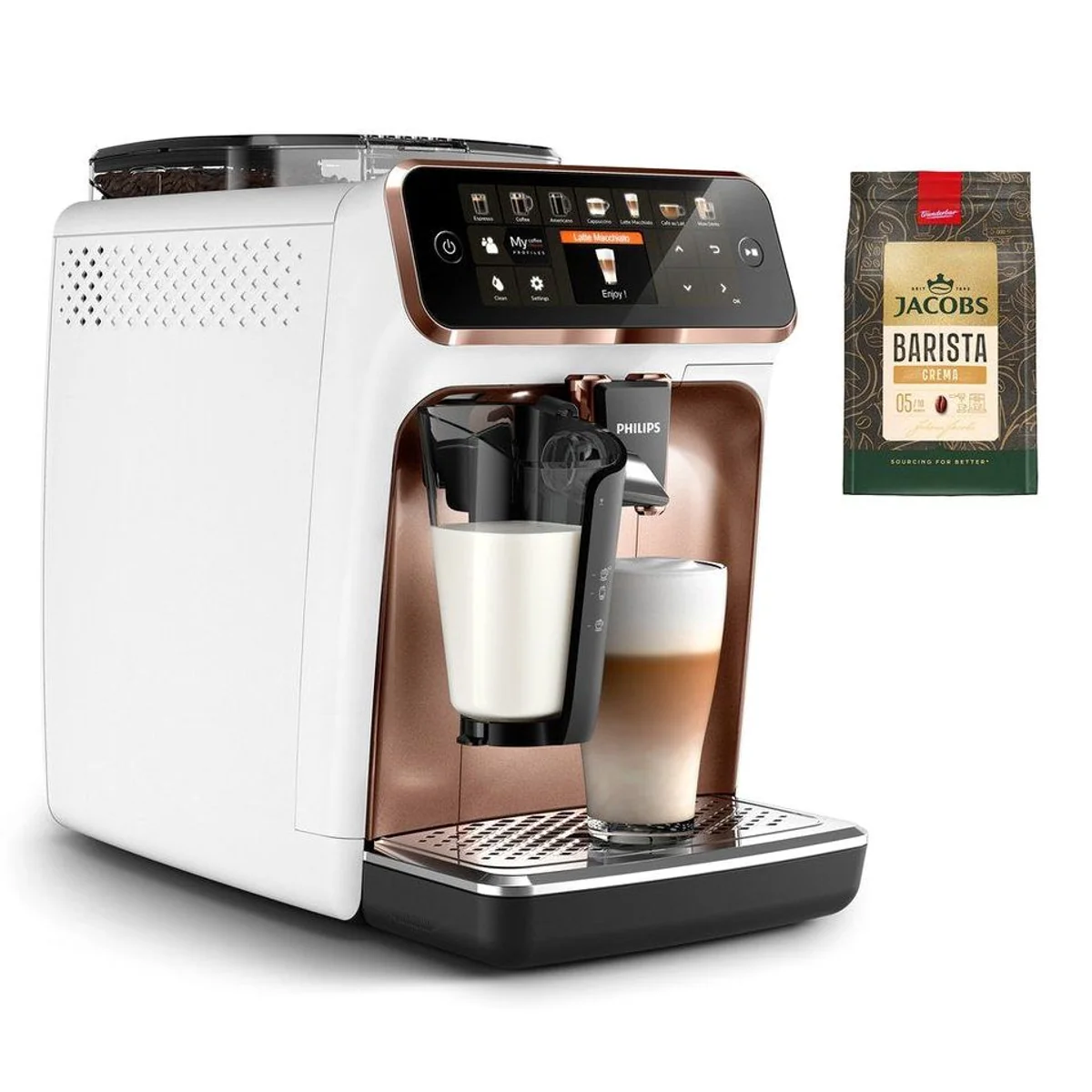 Philips Kaffeevollautomat EP5443/70 5400 Series, 12 Kaffeespezialitäten, LatteGo Milchsystem