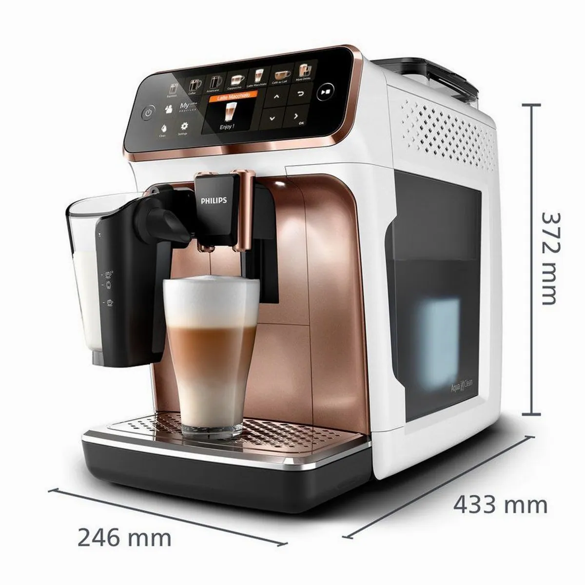 Philips Kaffeevollautomat EP5443/70 5400 Series, 12 Kaffeespezialitäten, LatteGo Milchsystem 4
