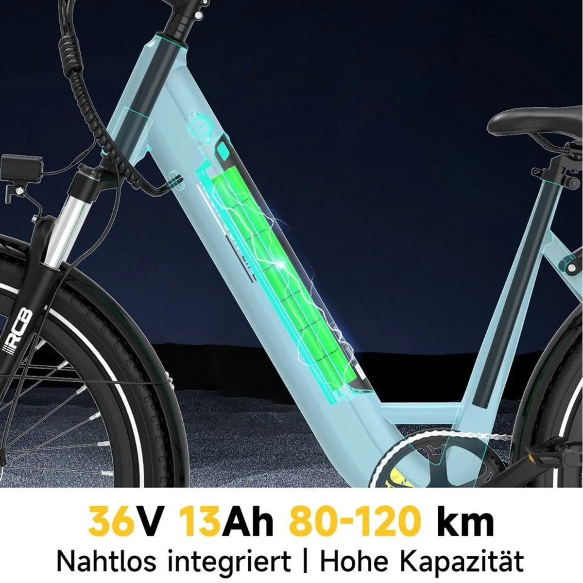 RCB E-Bike Pedelec G6, 27,5 Zoll, 80-120 km Reichweite, 7-Gang Kettenschaltung 2