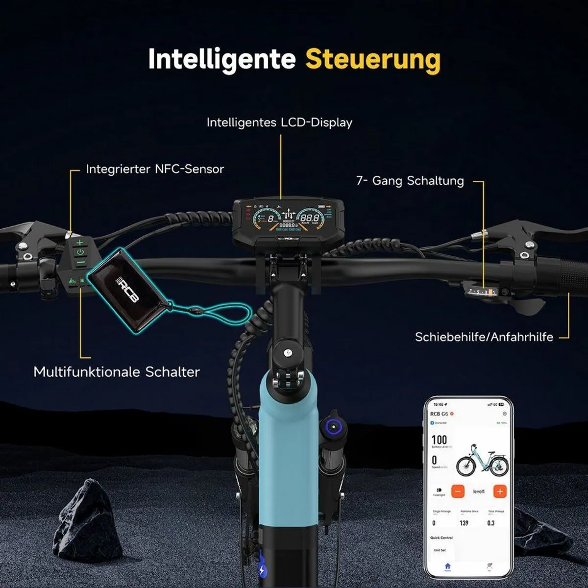 RCB E-Bike Pedelec G6, 27,5 Zoll, 80-120 km Reichweite, 7-Gang Kettenschaltung 3