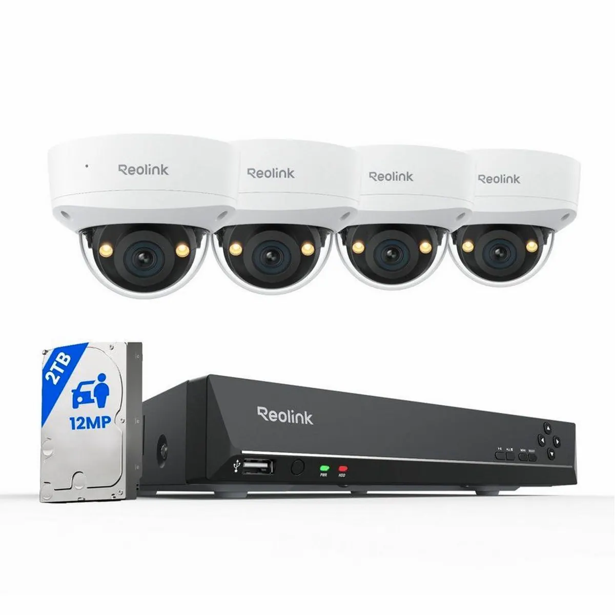 Reolink Überwachungskamera PoE Set RLK8-1200V4, 12MP Auflösung, 145° Sichtfeld, IP67 wetterfest