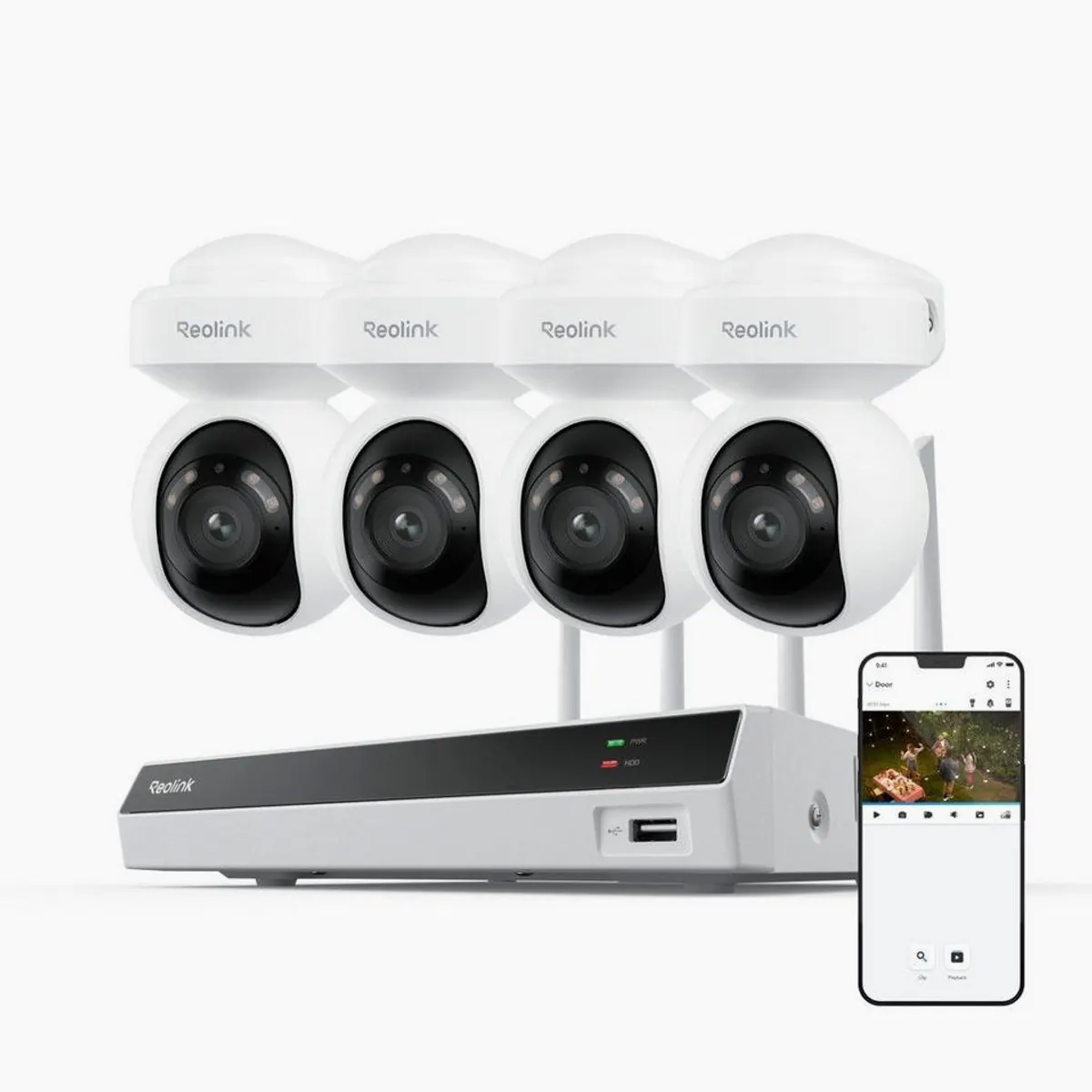 Reolink Überwachungskamera 4K PoE PT, 360° Auto-Tracking, 8-Kanal NVR mit 2TB HDD