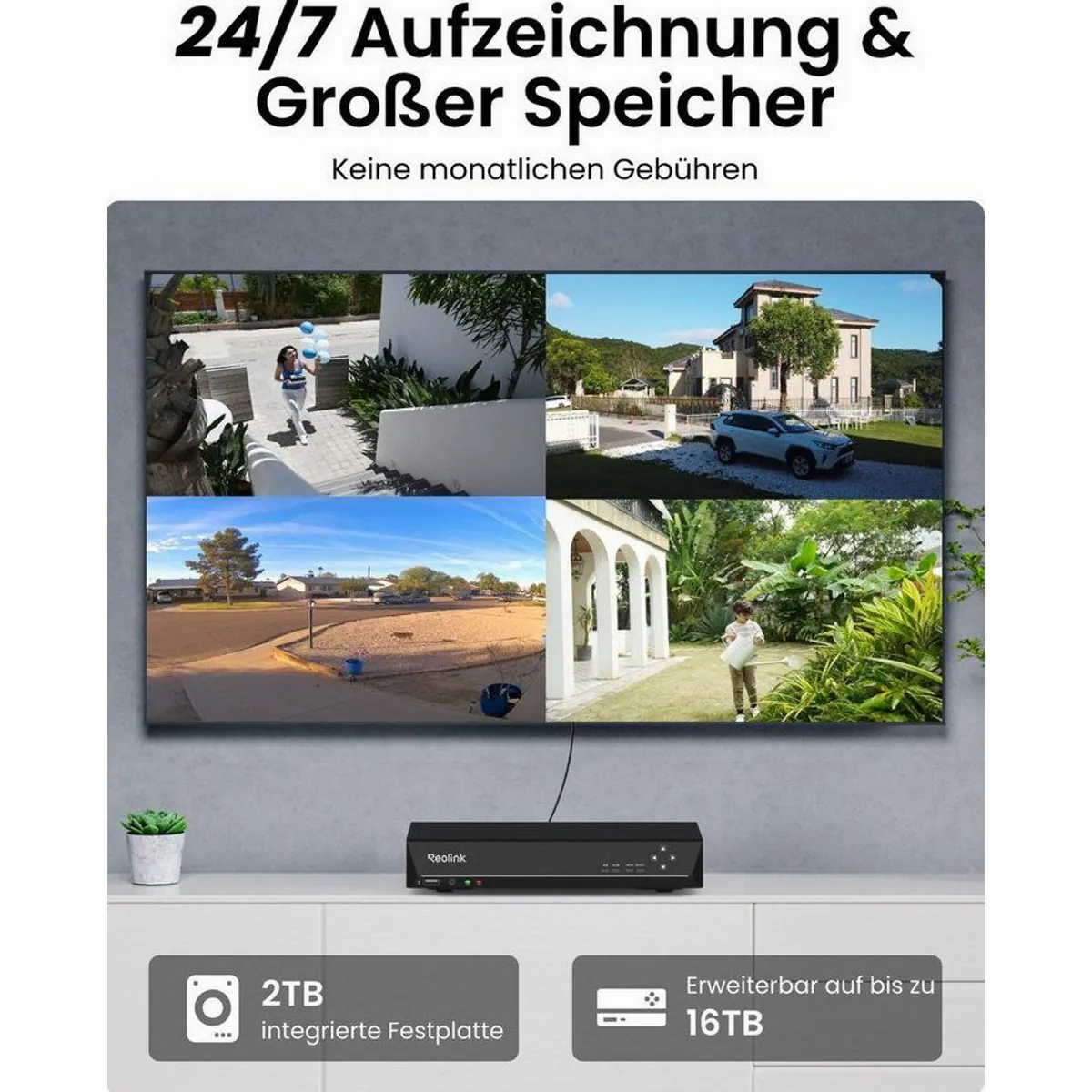 Reolink Überwachungskamera 8MP 4K PoE, intelligente Erkennung, 24/7 Videoüberwachung 4