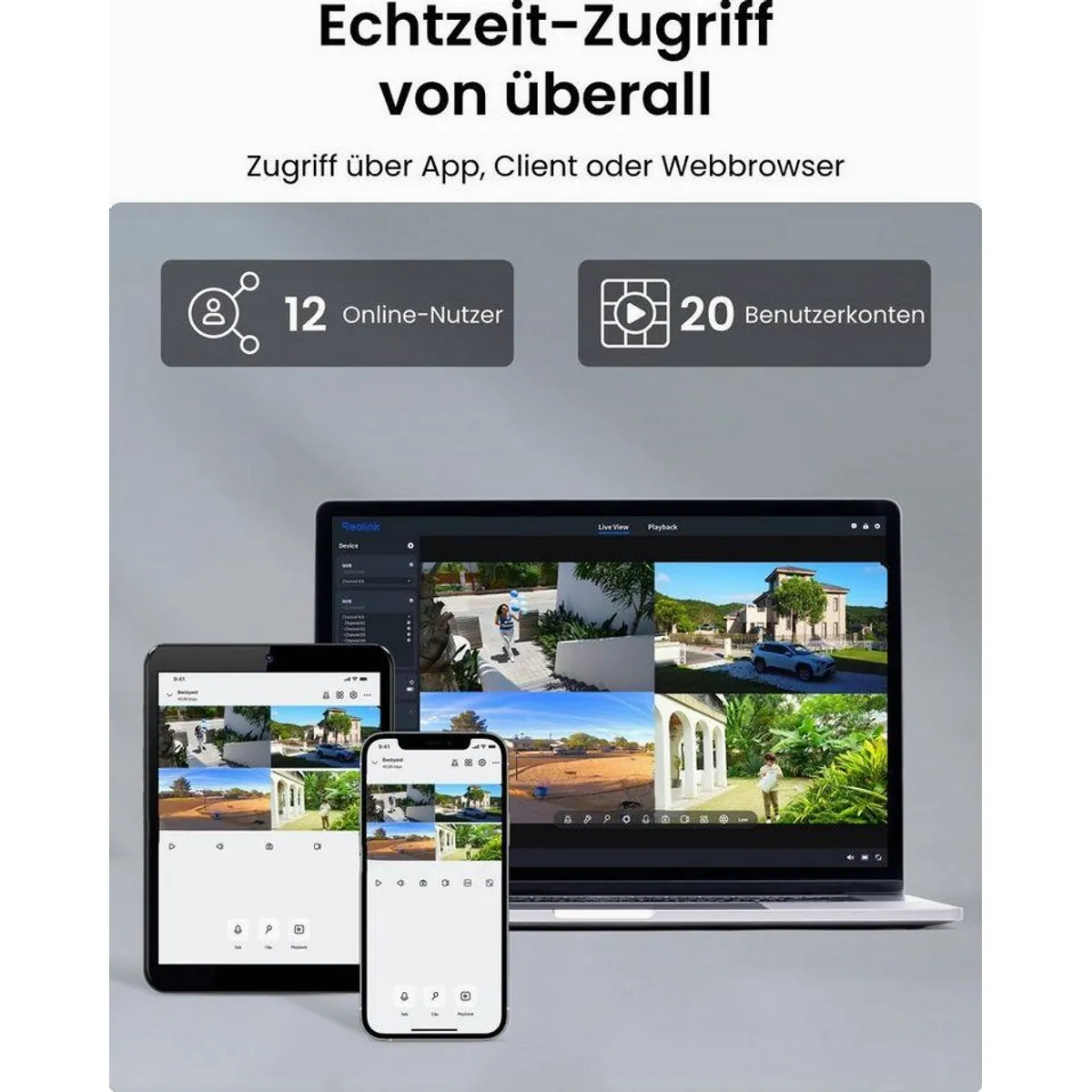Reolink Überwachungskamera 8MP 4K PoE, intelligente Erkennung, 24/7 Videoüberwachung 5