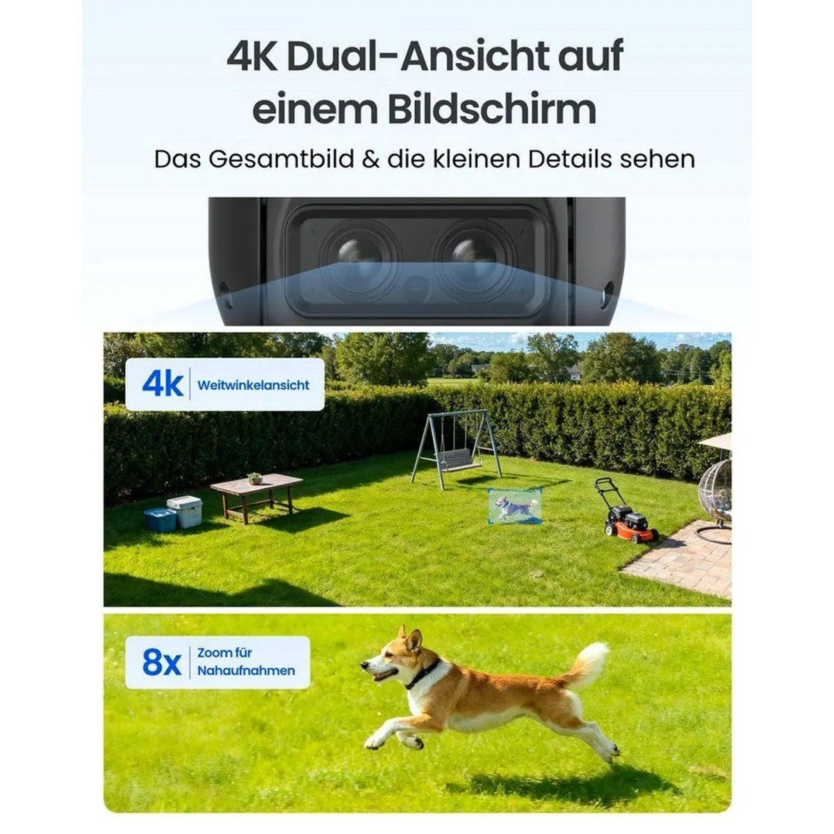 Reolink TrackMix Überwachungskamera, 4K UHD, Dual-Ansicht, wiederaufladbare Batterie 2