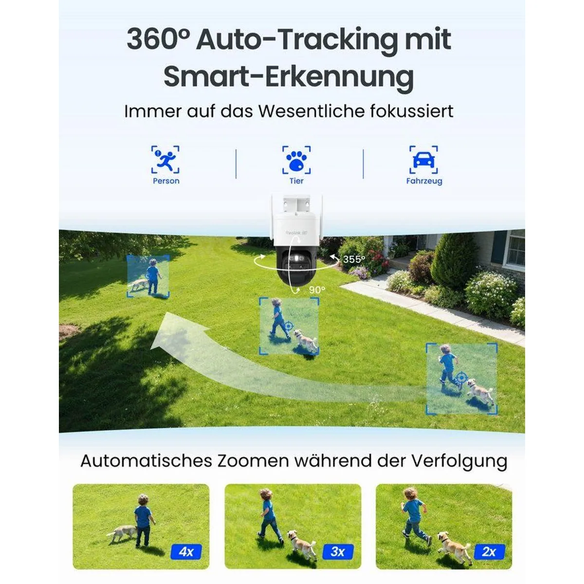 Reolink TrackMix Überwachungskamera, 4K UHD, Dual-Ansicht, wiederaufladbare Batterie 5